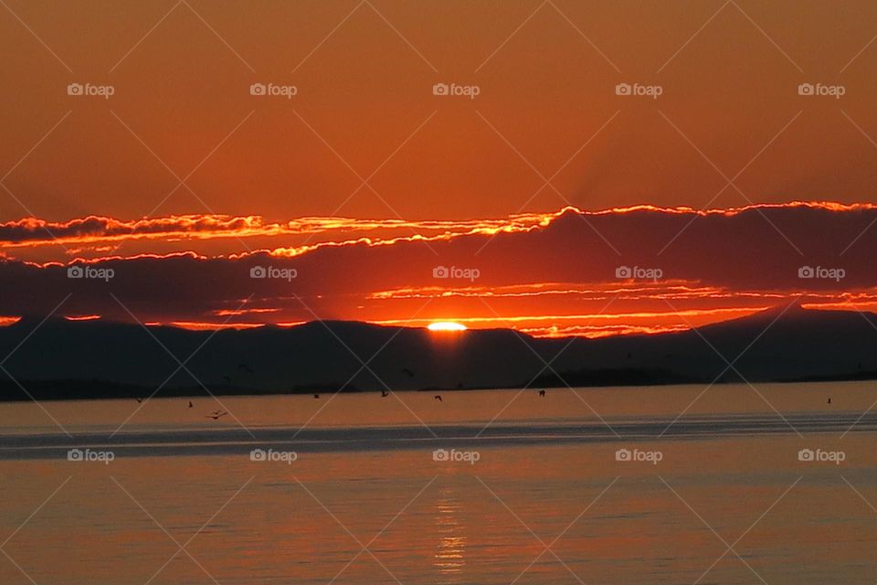 Sunset with bright lights 