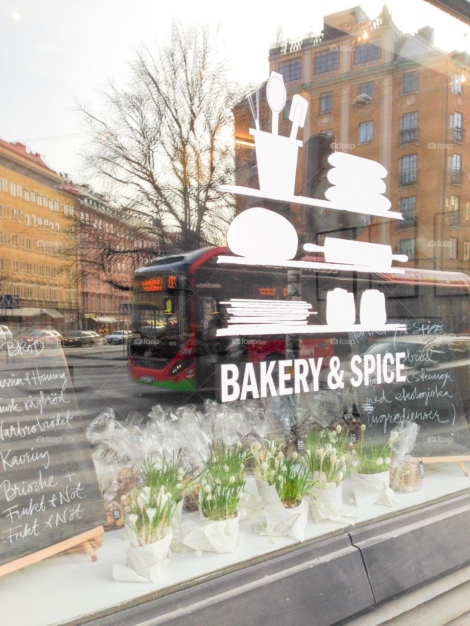 spring bakery window