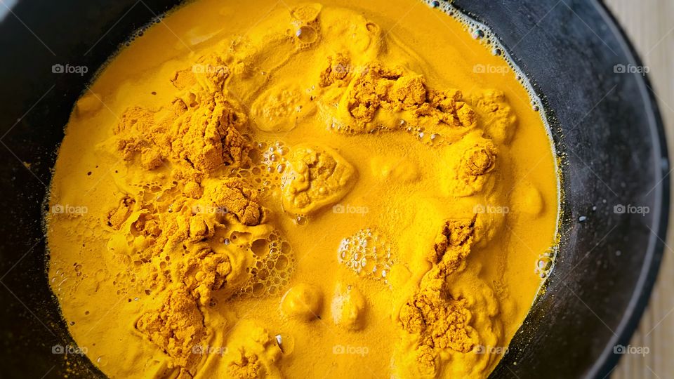 Yellow turmeric powder 