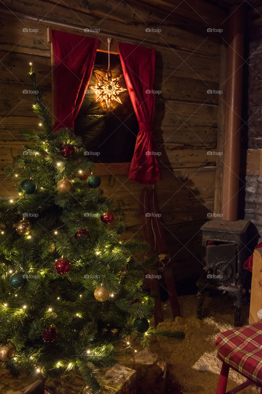 A room för display with christmas spirit in a shop in sweden.