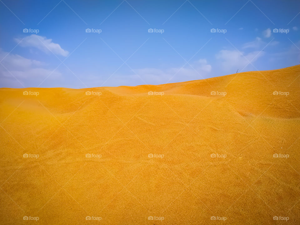 Sand dunes and blue with sky.in Rajasthan India