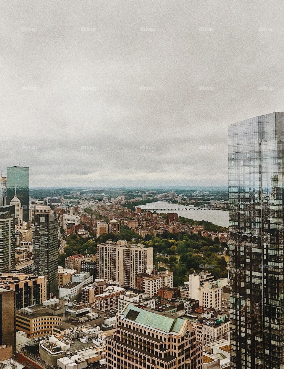 Cloudy Skyline of Boston, Massachusetts
