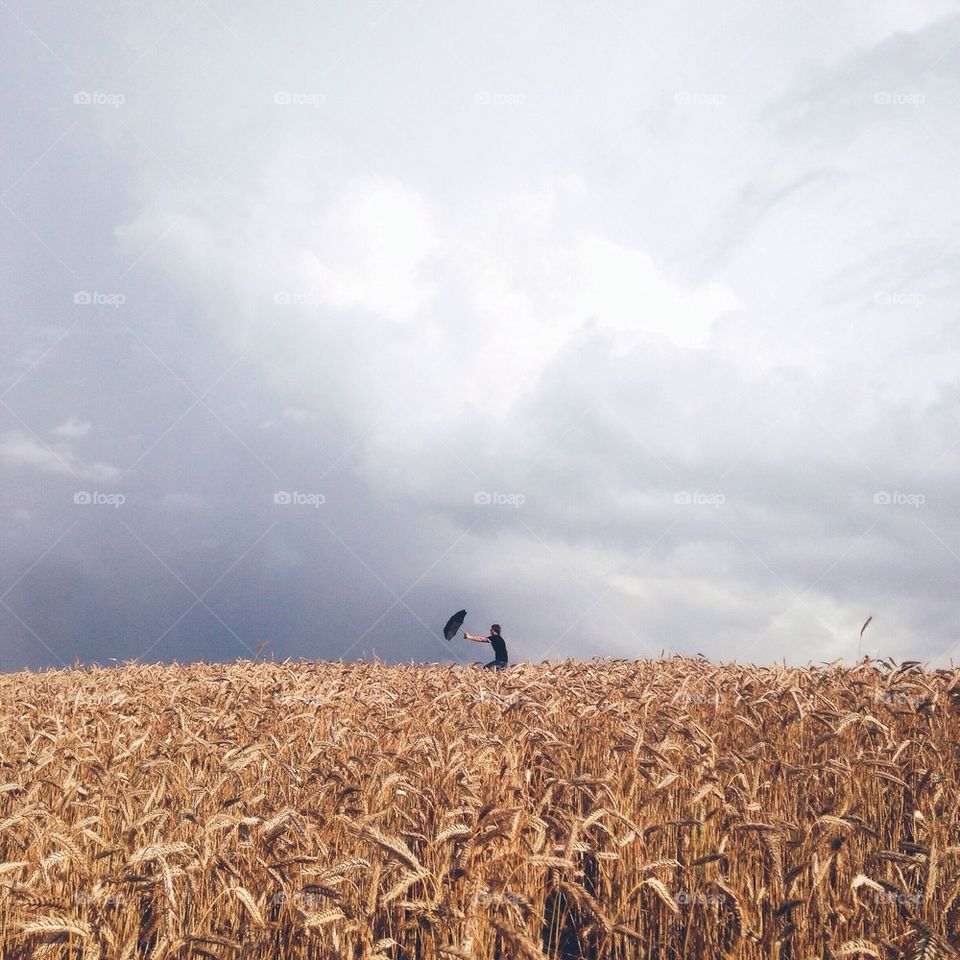 Man with umbrella 