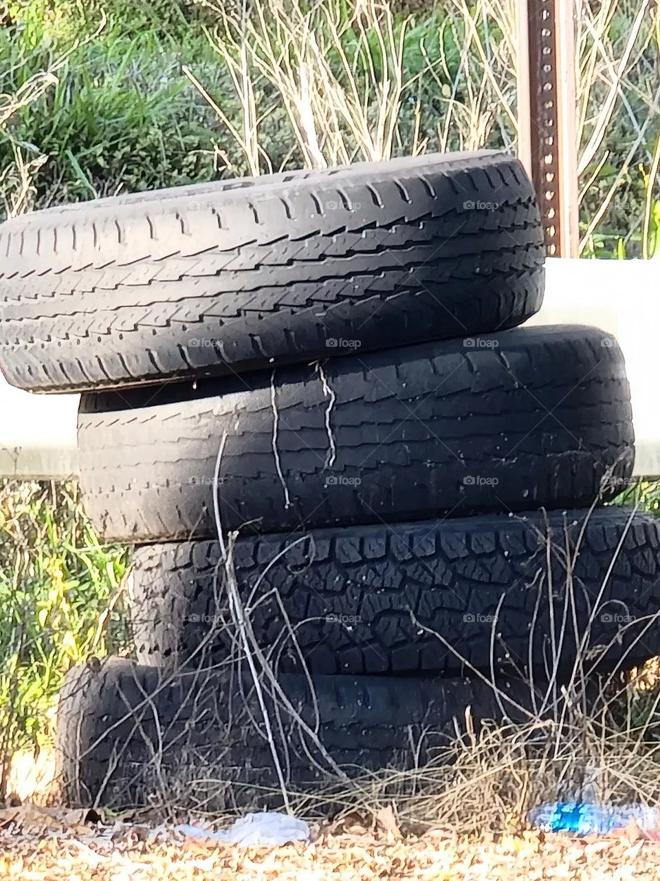 Tires at the end of my street.