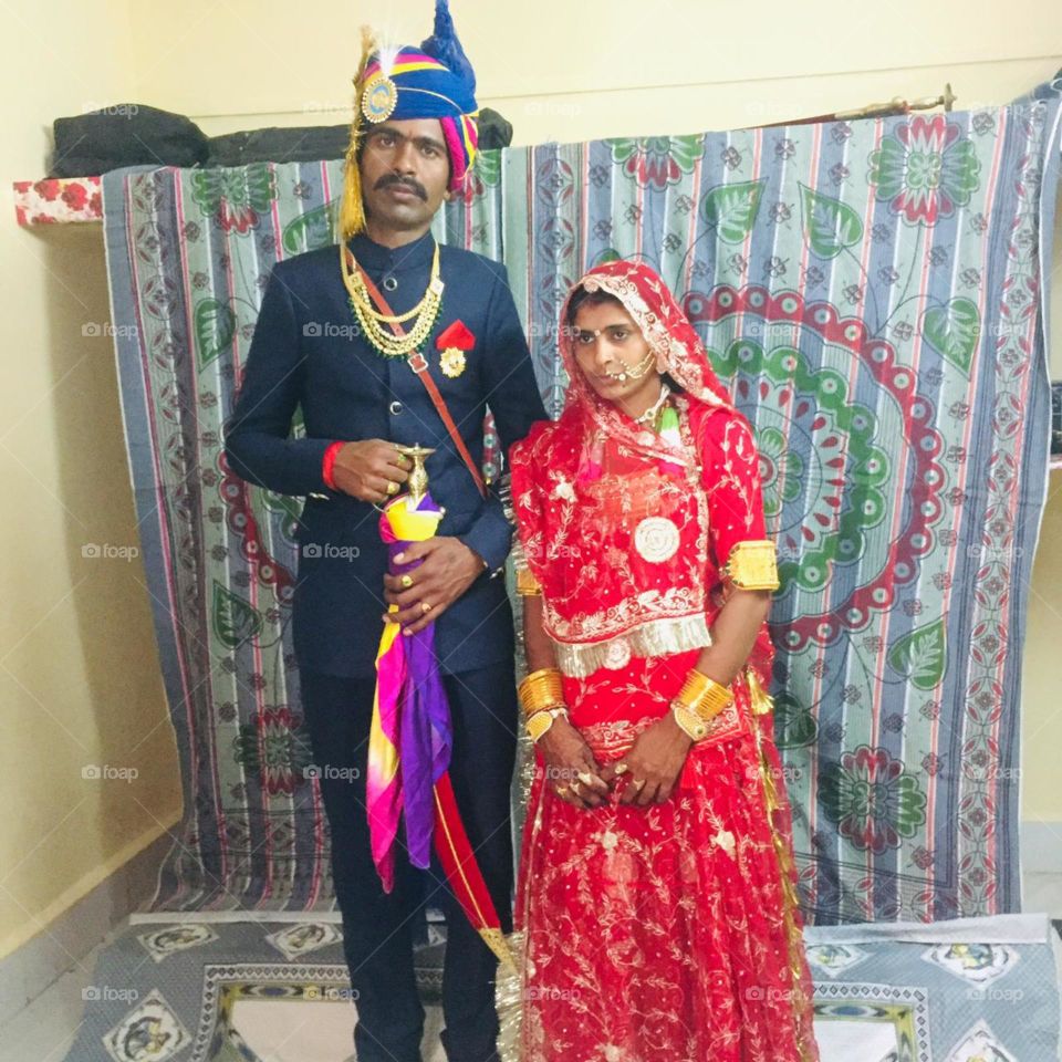 indian bride and bridegroom