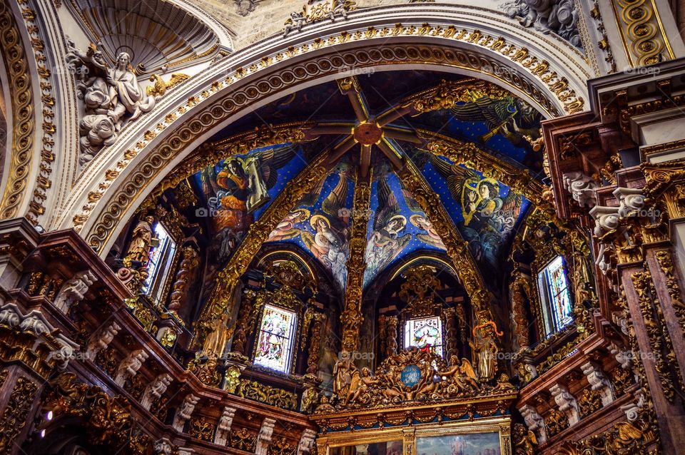 Boveda del Altar Mayor de la Catedral de Valencia (Valencia - Spain)