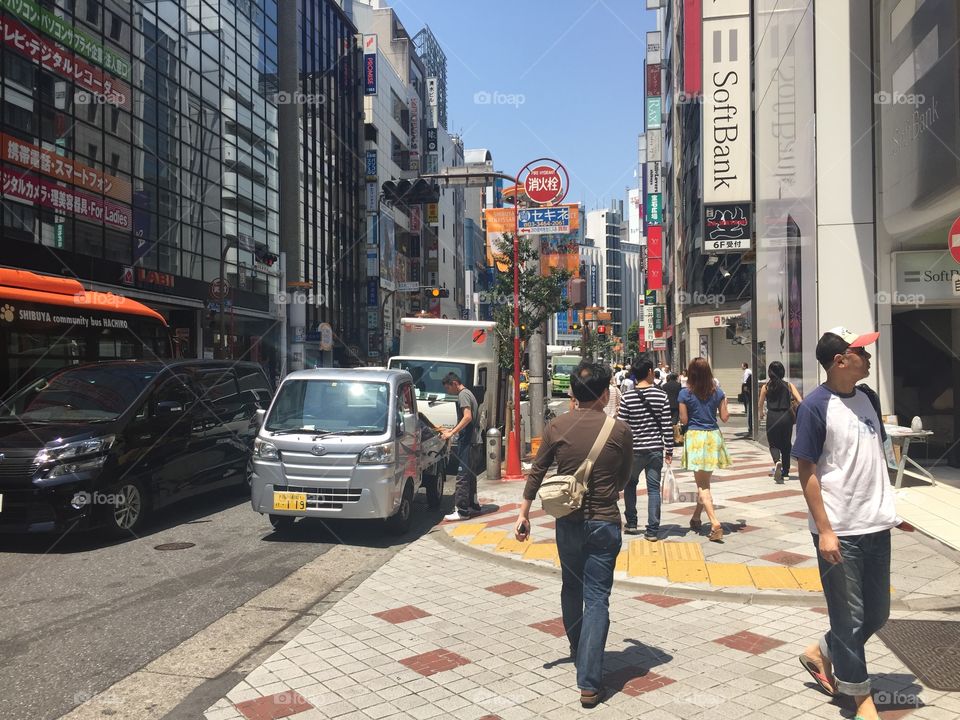 Street in Shibuya. Shibuya Japan