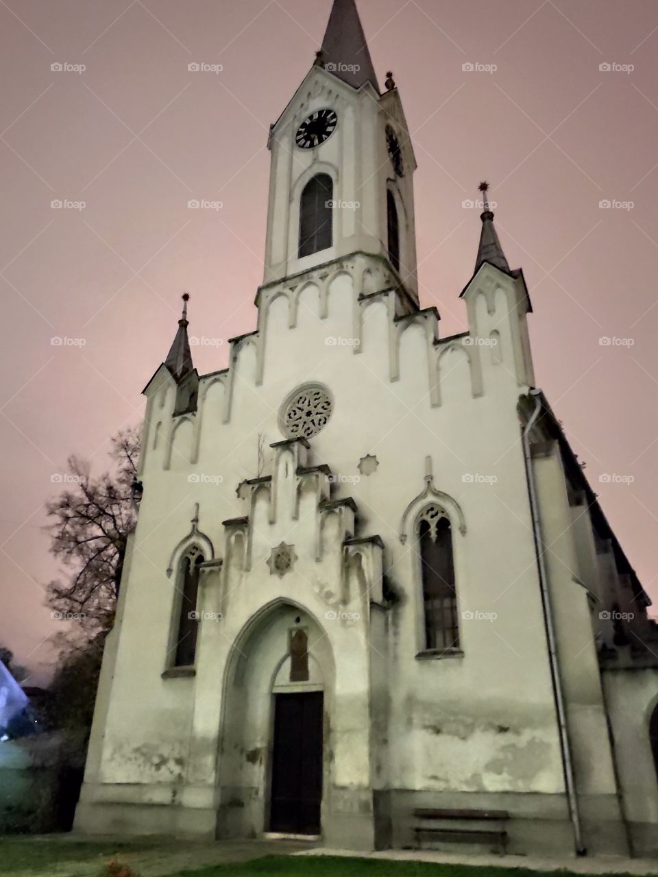Novi Sad church night scenery