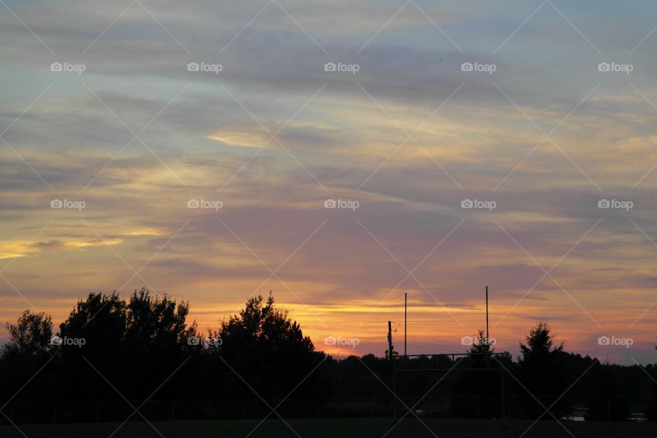 Sunsets over the field 