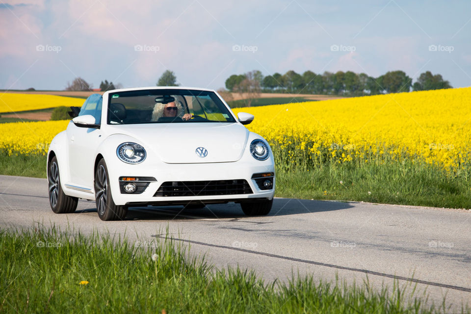 Vw bug driving through Germany 