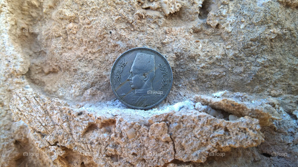 Old Egypt coin in the Bahrain fort