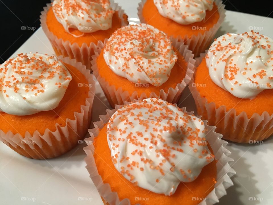 Orange Velvet Cupcakes with Marshmallow Frosting 