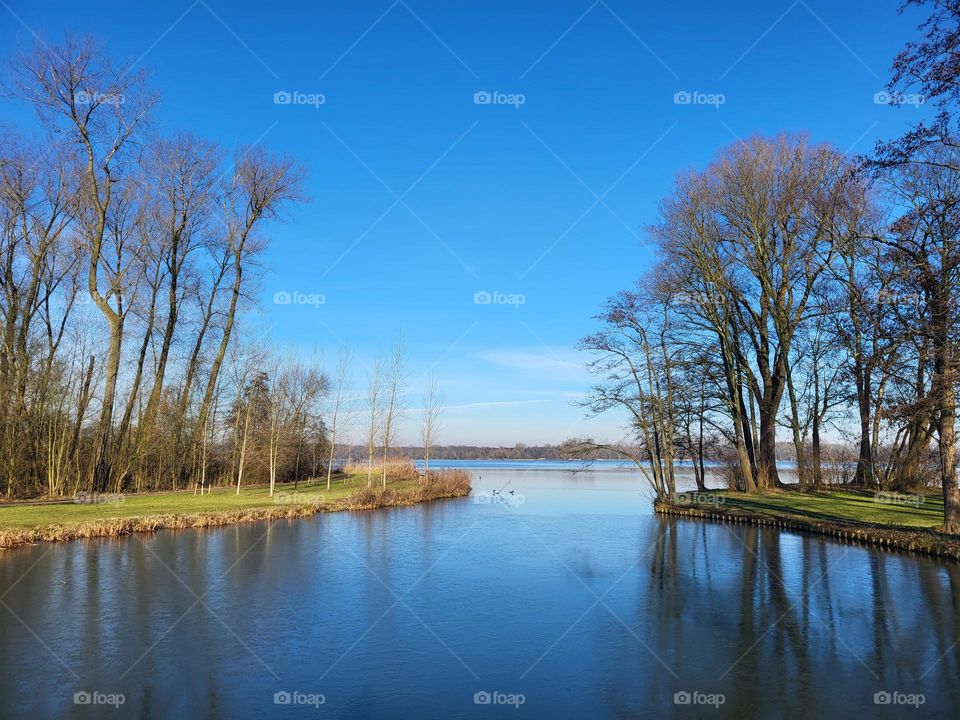 Sunny cold day on februari in the Netherlands