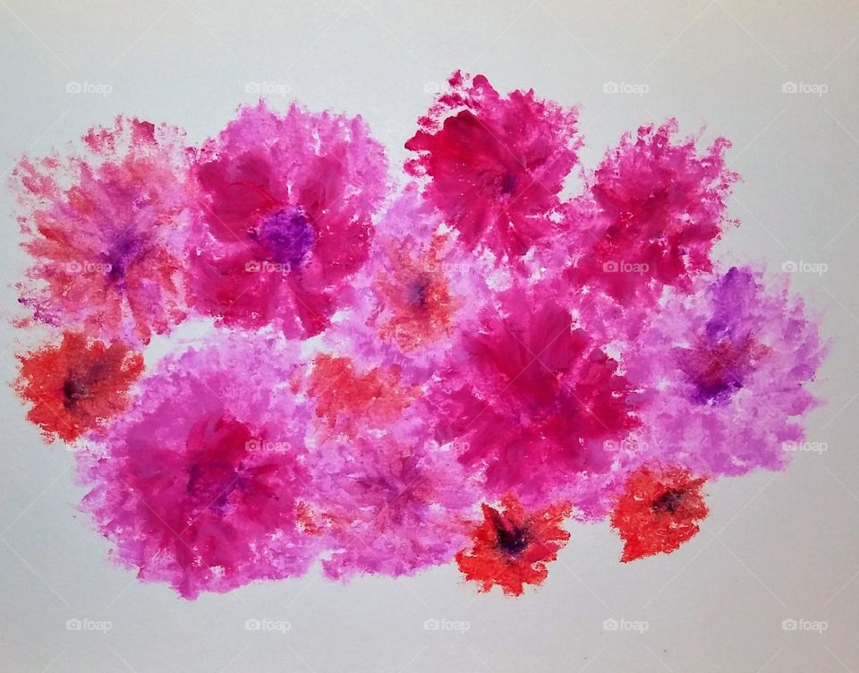 Hot Pink Flowers-Handmade Card