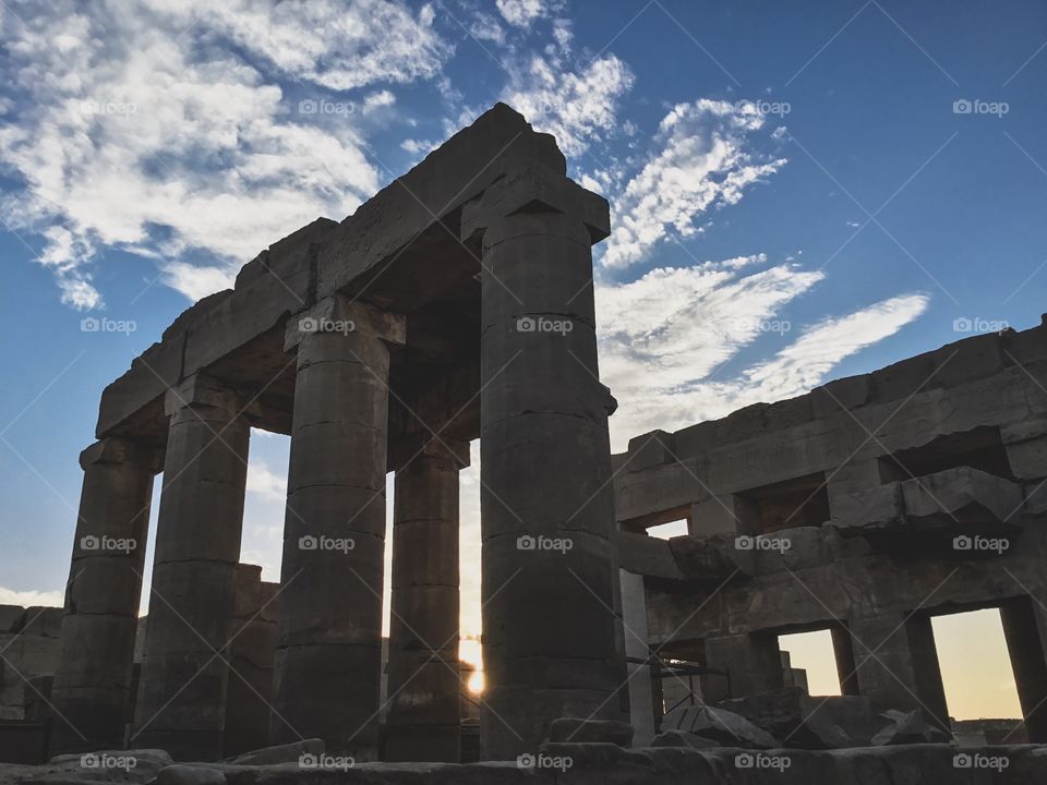 Sunset time by Karnak Temple, Luxor, Egypt