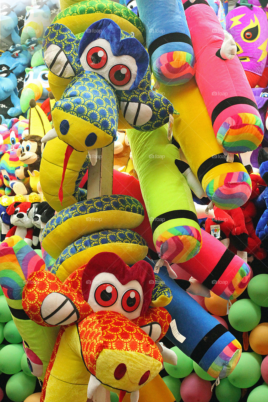 Bright and Colorful Stuffed Animals