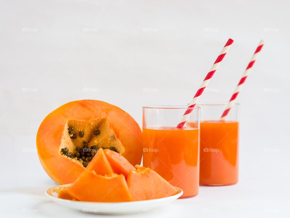 Papaya smoothie for summer days.