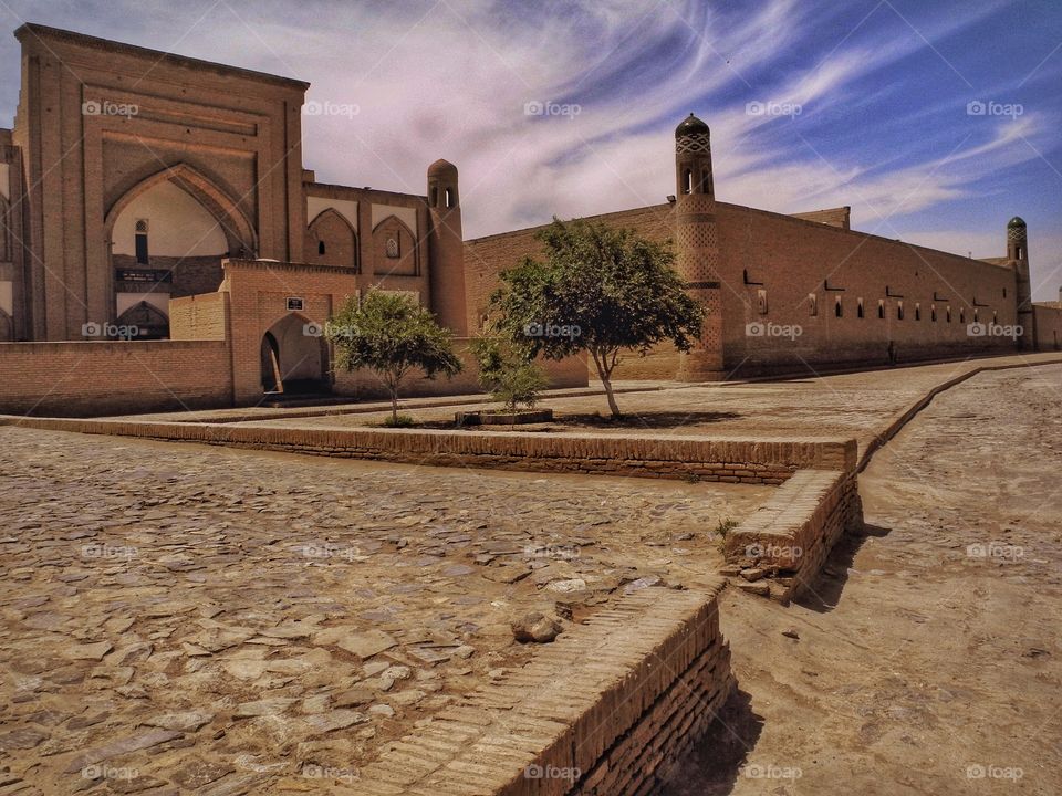 Khiva. . I was walking in old town of Khiva when I saw those scenery. It's hard to see something like this with now tourists in a viewfinder. I made this snapshot and continued on my journey.  