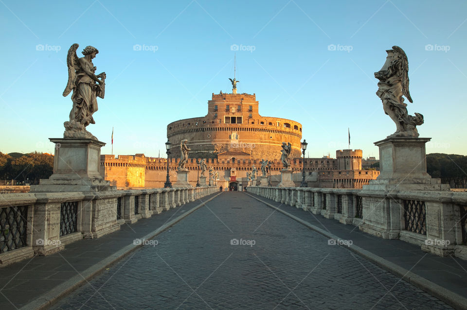 Castle Sant'Angelo at sunrise. Rome