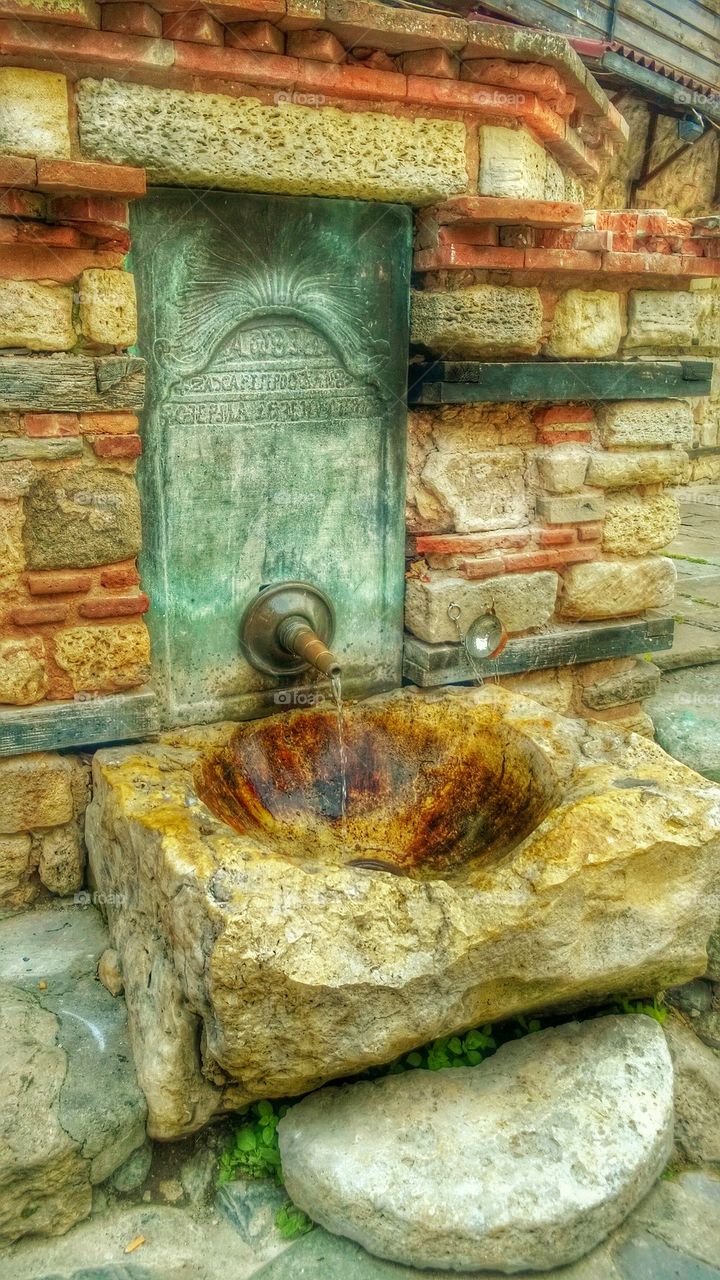 fountain, water, Nesebar, island, 