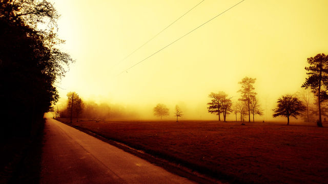 View of empty road at sunset