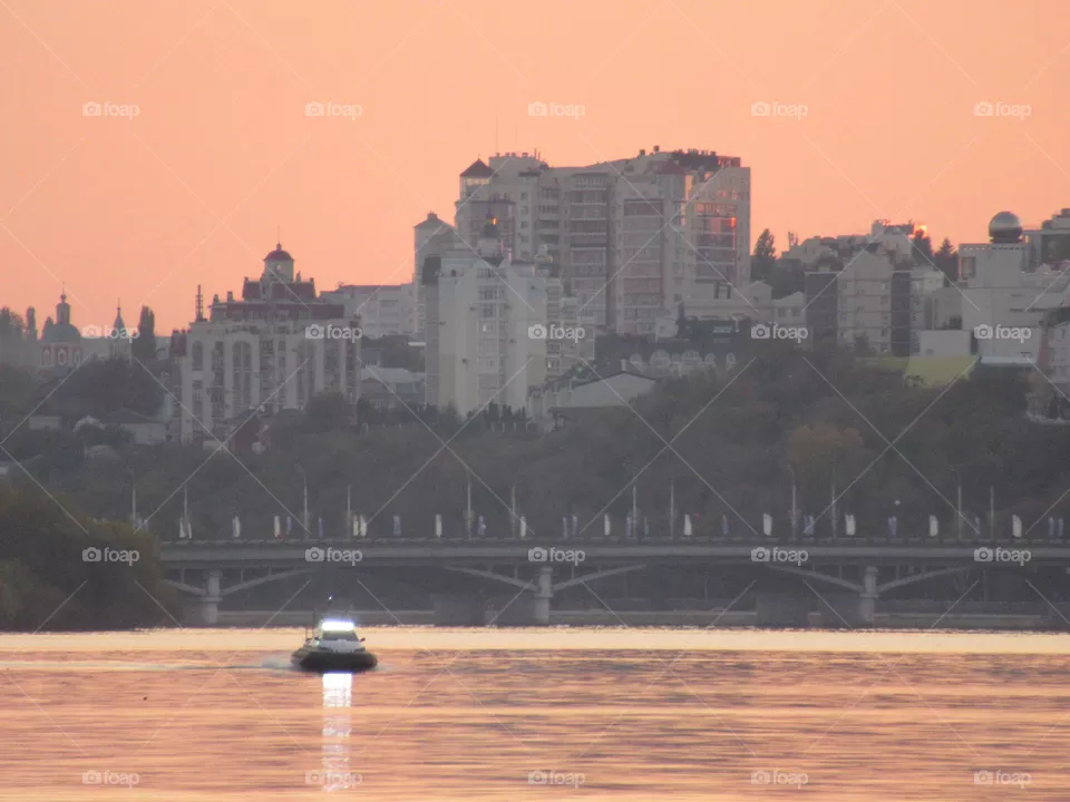 hovercraft on the river Voronezh in the city of Voronezh Russia
