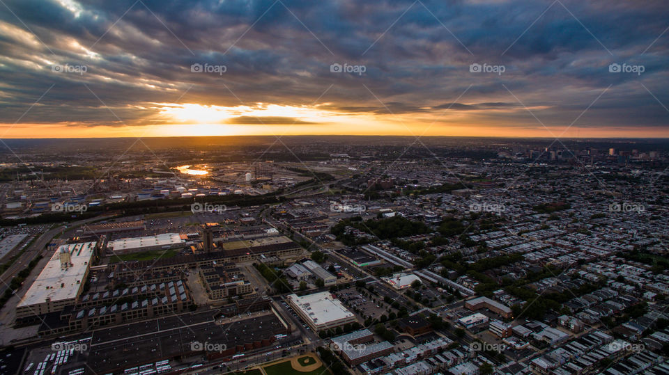 Sunset over south Philly