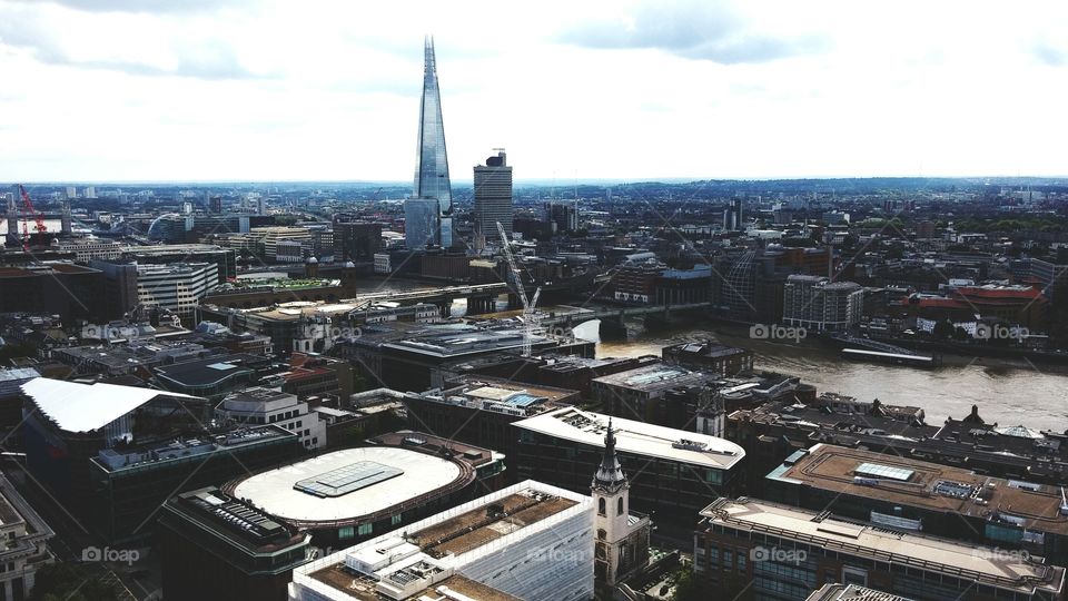 London cityscape high angle view