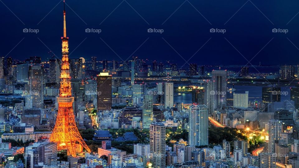 night view of tokyo tower