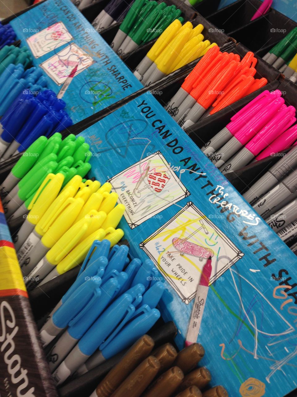 Colorful markers. Permanent markers School supplies
