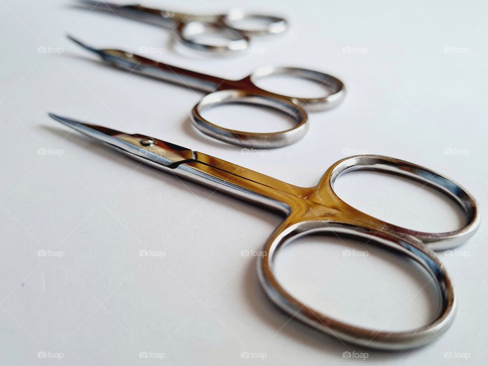 close-up of metal scissors