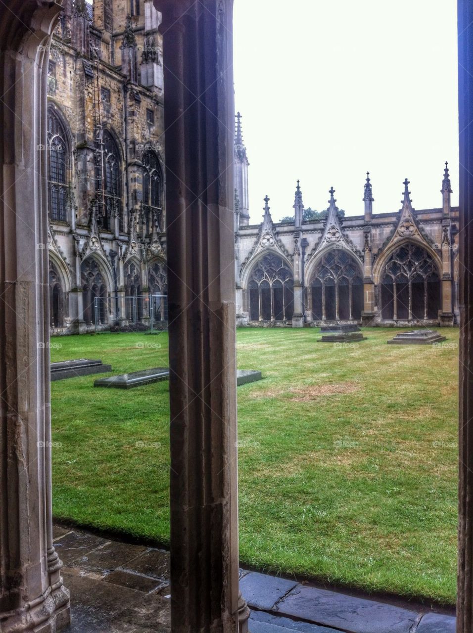 Interior courtyard at Canterbury Cathedral, Canterbury. England.