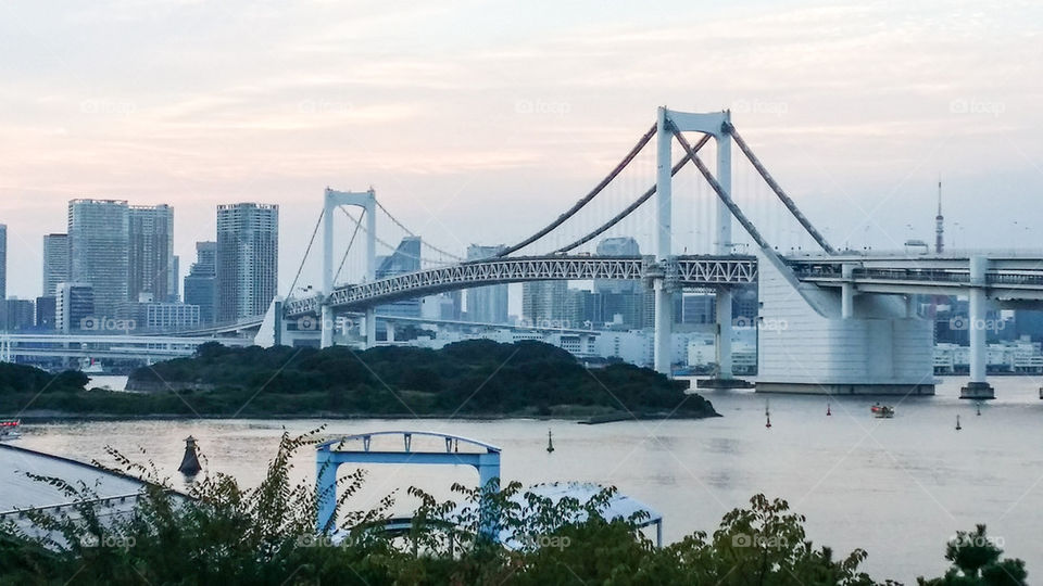 Rainbow bridge sunset