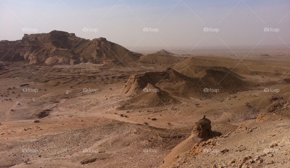 View of desert in Saudi Arabia