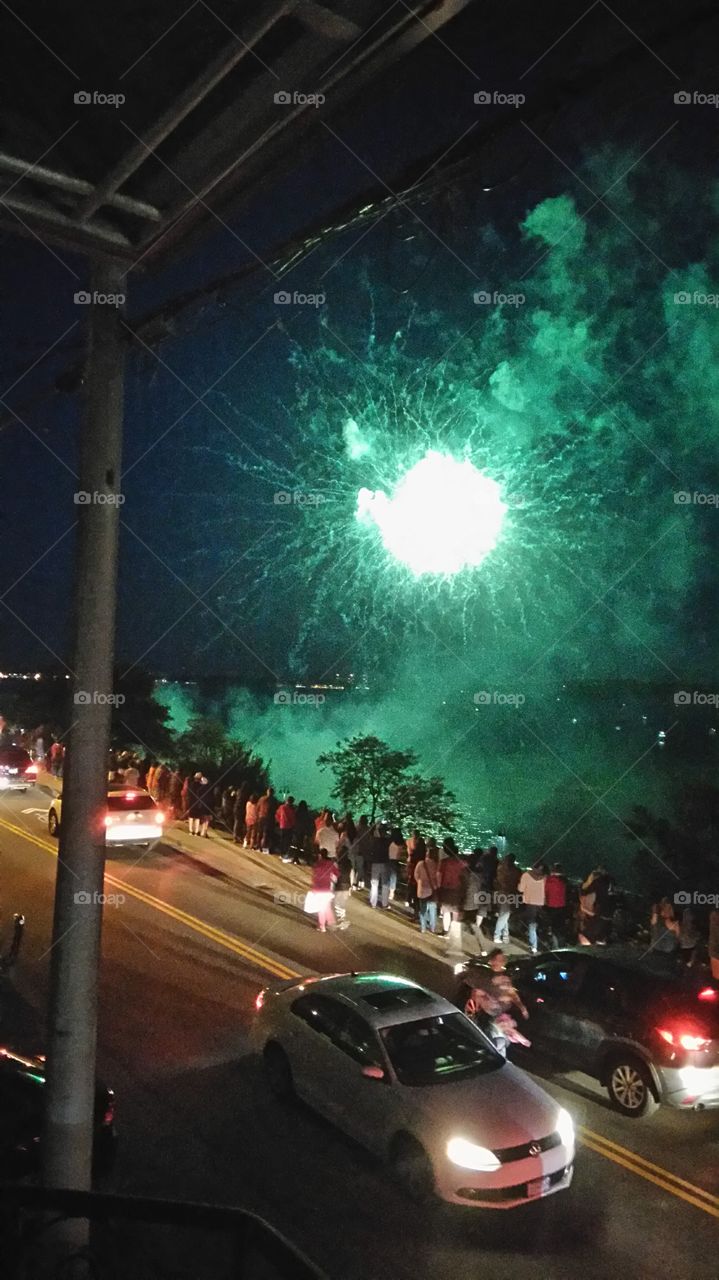 Fireworks over water, White Rock ,  BC