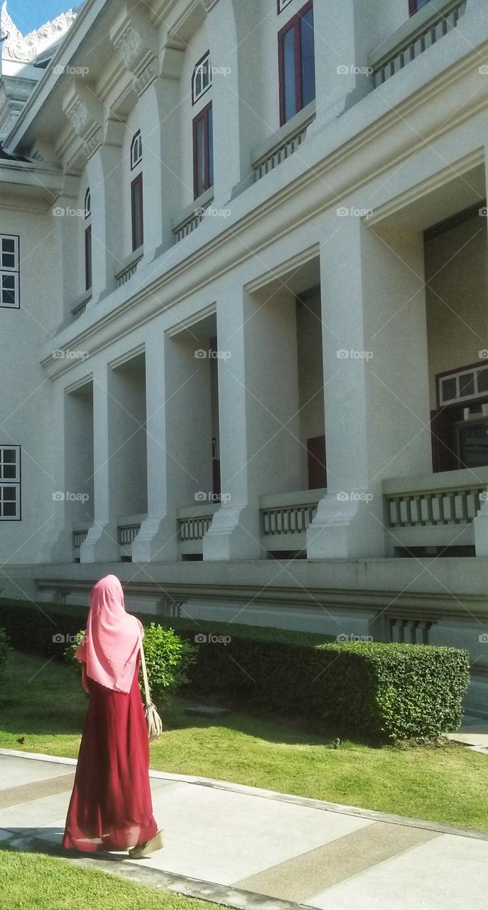 Girls in the button of the university 