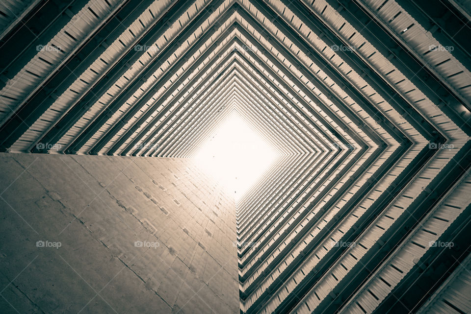 between courtyard and sky