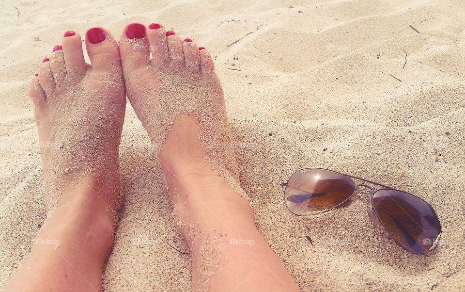 Feet in the sand