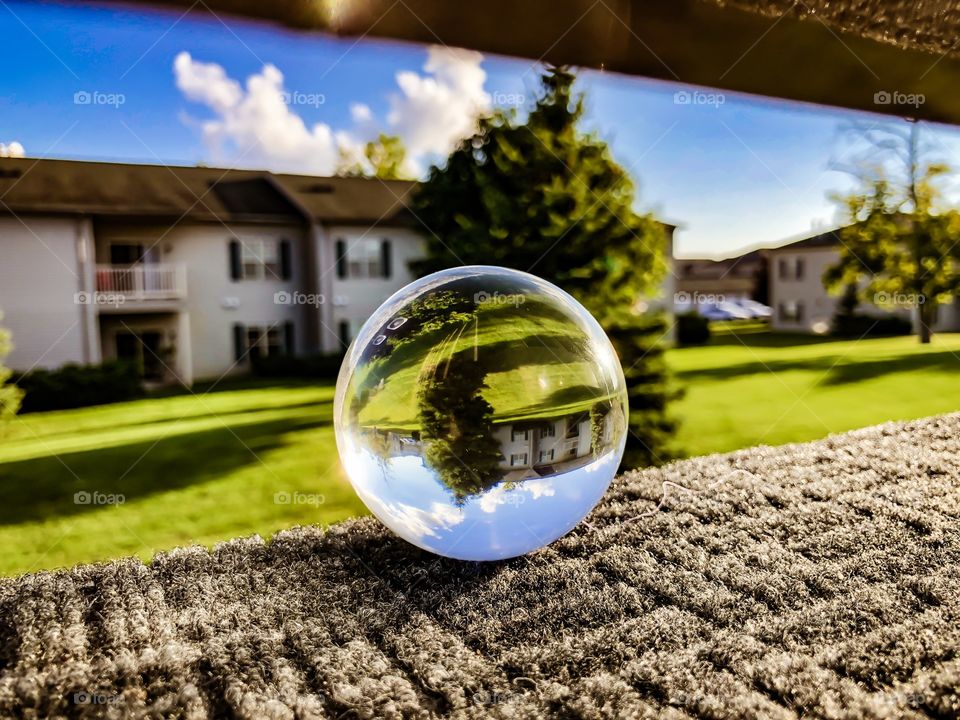 Glass ball photography with many colors and textures 