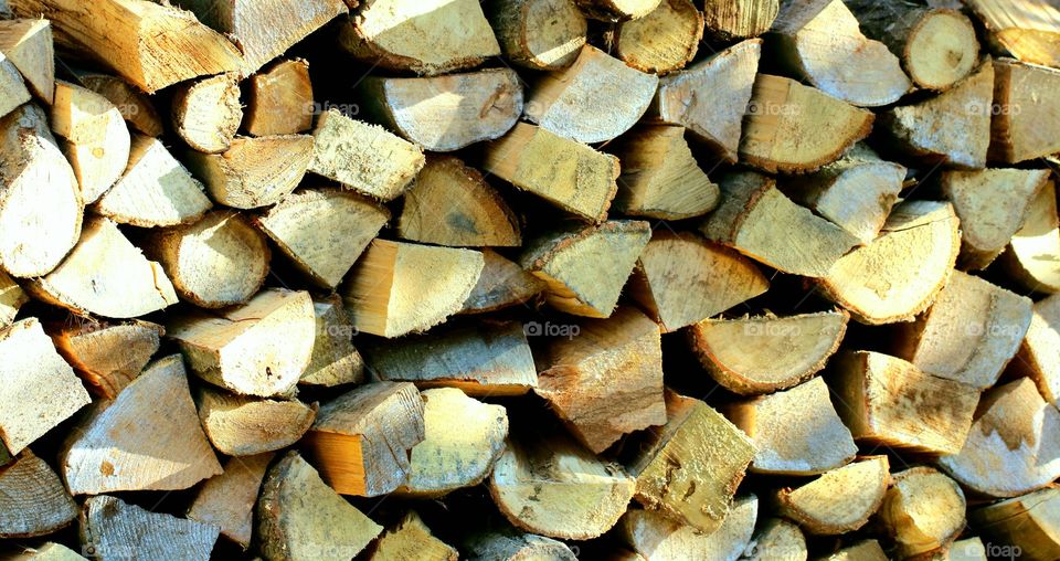 A pile of wood