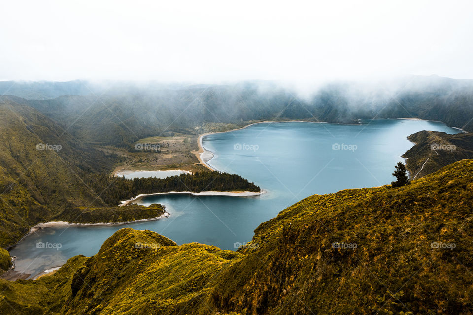 beautiful lake between the mountains