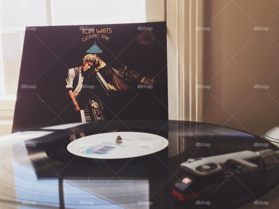 Listening to Tom Waits in Vinyl.