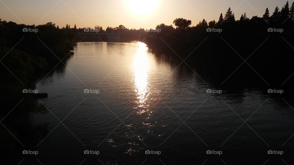 River Sun reflection