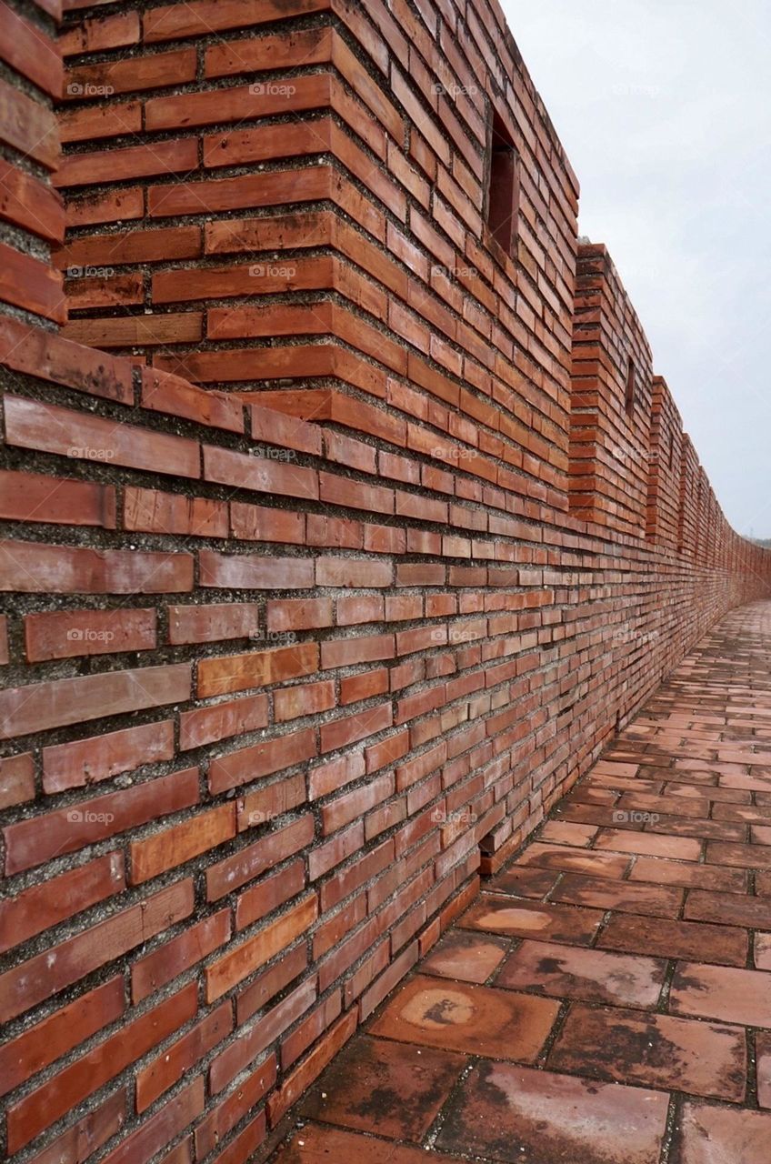 red brick wall