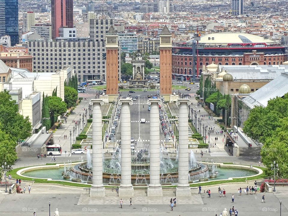 Views of Barcelona from the mountain of Montjuïc