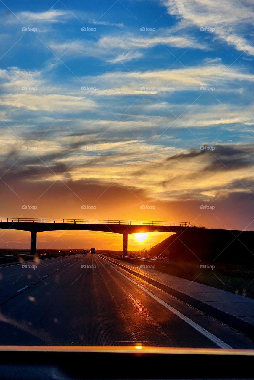 sunset on the border