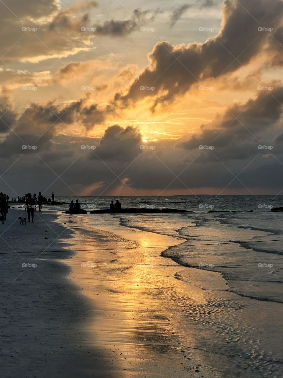 atardecer en la playa