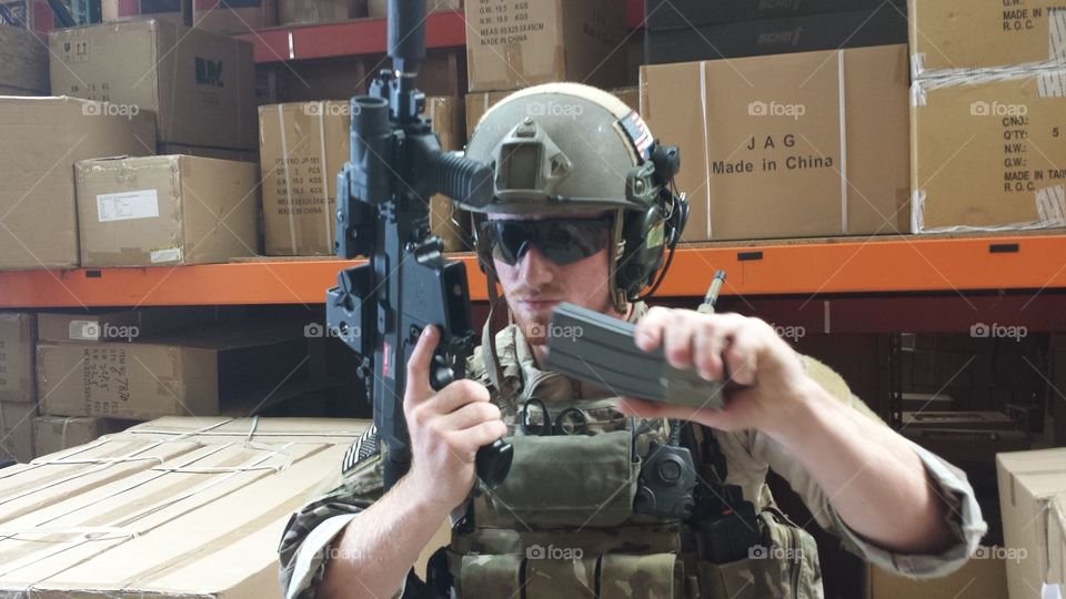 military gun in use