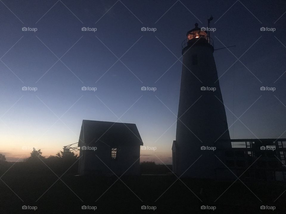 Silhouette of the lighthouse