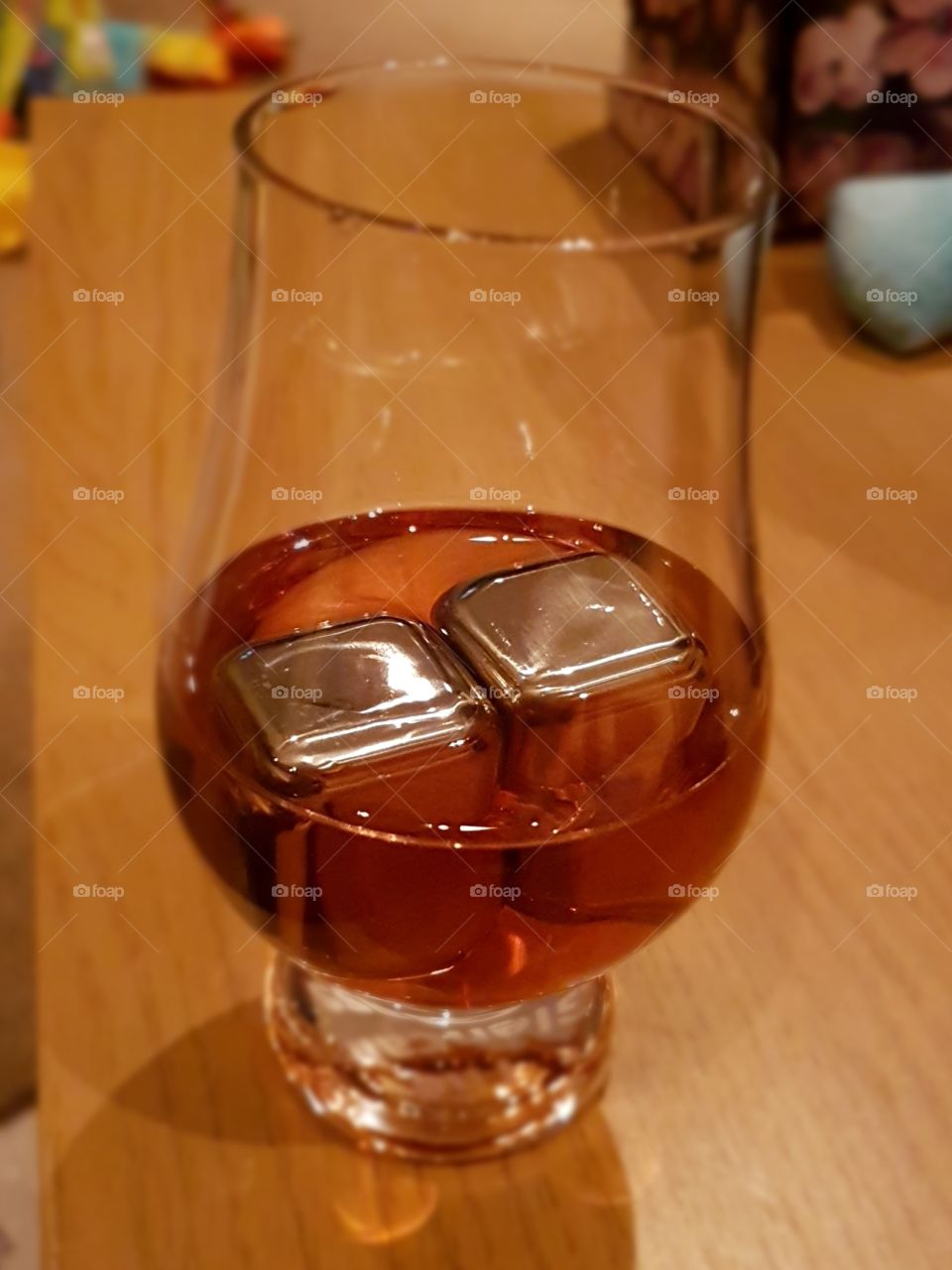 Whiskey with stainless steel stones
